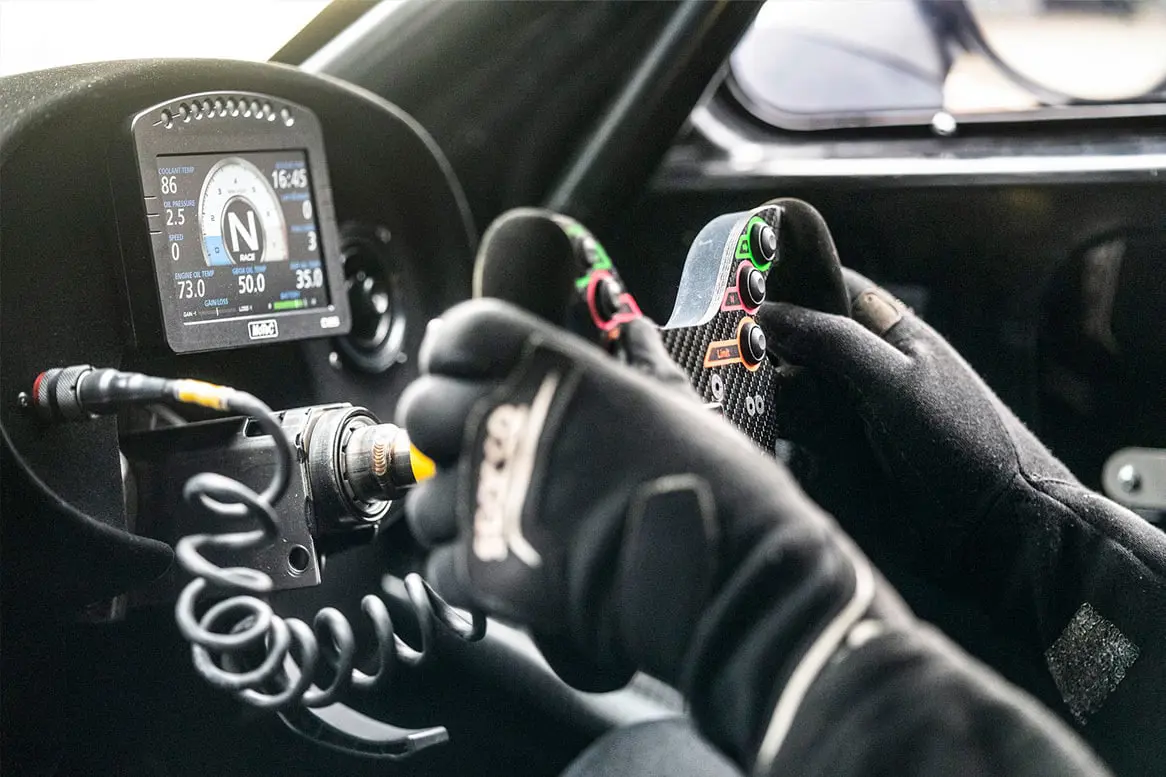 Guest steering in the Ginetta G56 GTA