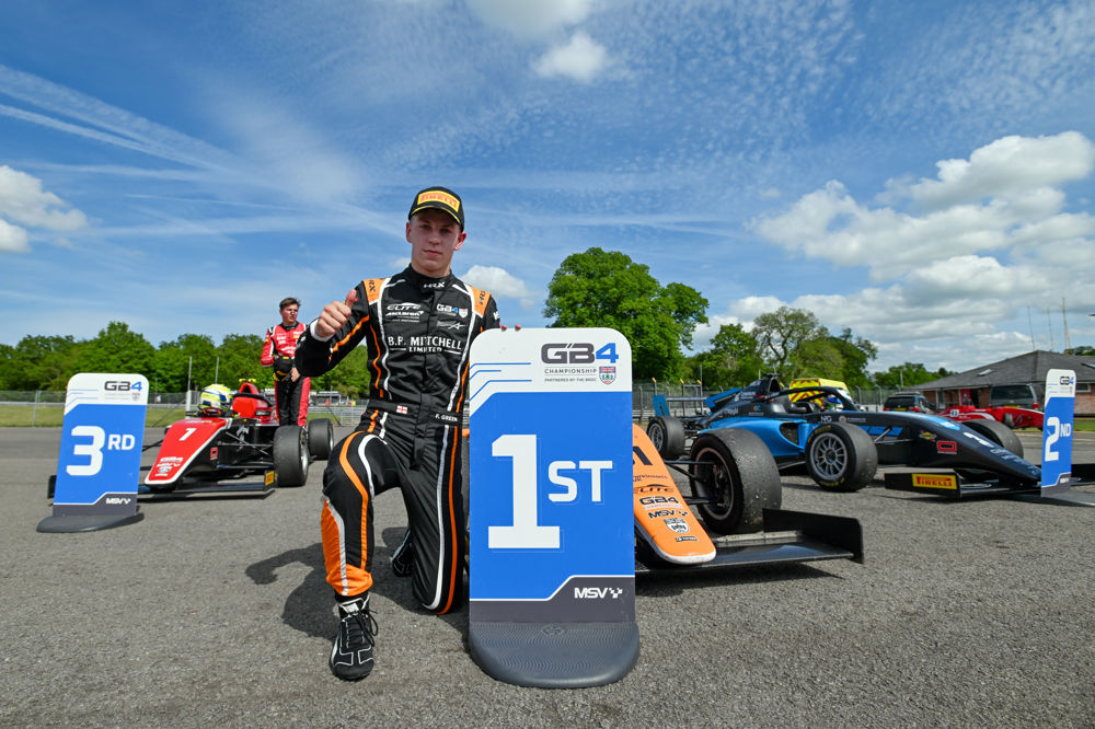 Green resists O'Grady challenge for GB4 race one victory at Oulton Park