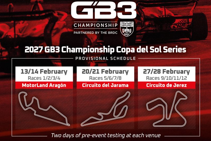 GB3 Championship announces inaugural Copa del Sol Series in February 2027