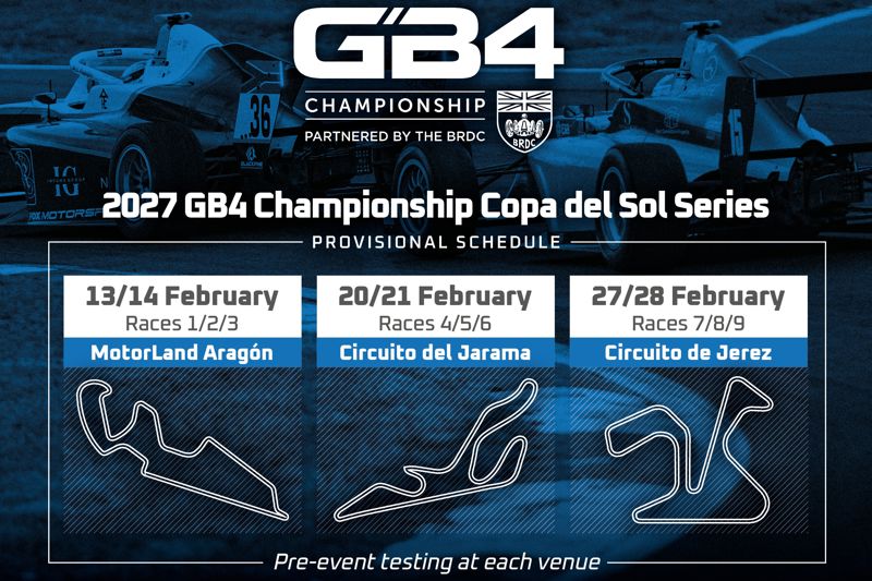 GB4 Championship to race at Copa del Sol across Spain in February 2027