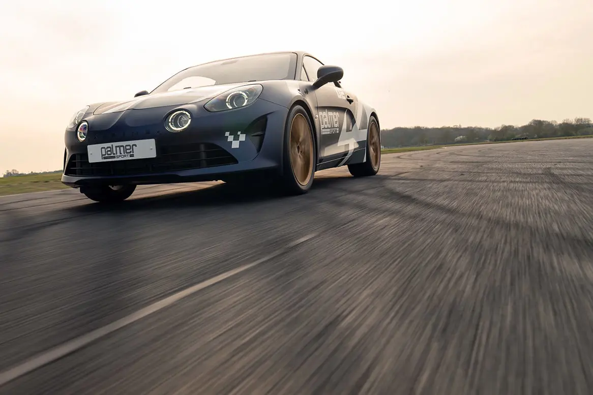 Alpine from front left on track