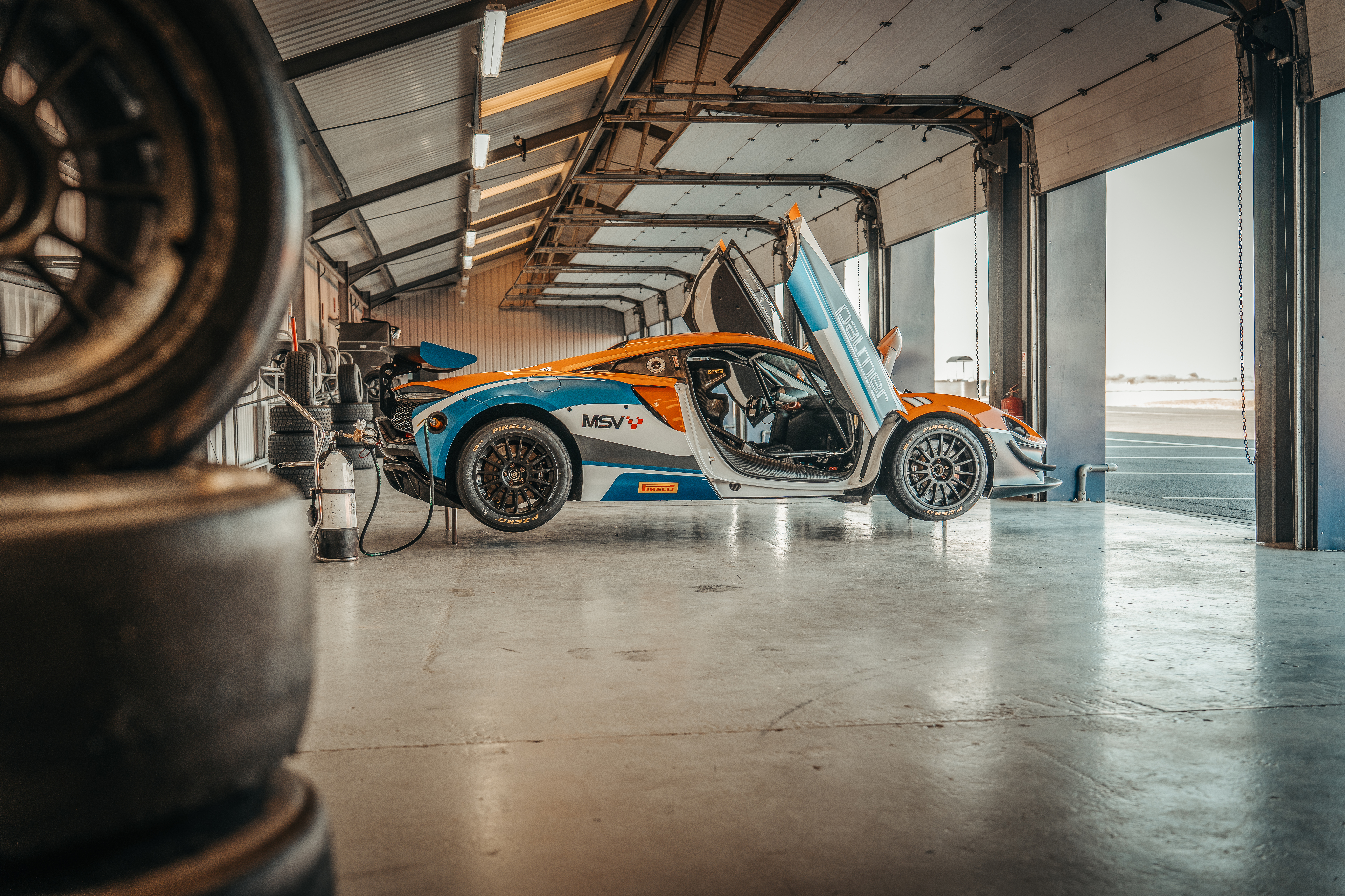 McLaren in the garage