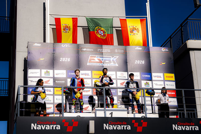 Lopes survives mid-race wobble to win ESBK opener at Circuito de Navarra Lopes survives mid-race wobble to win ESBK opener at Circuito de Navarra