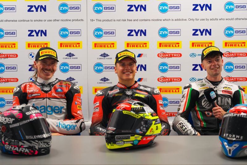 The final podium reactions of the weekend from the second round at Donington Park