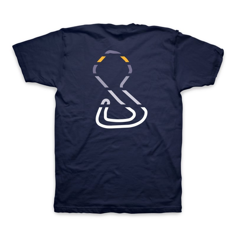 Brands Hatch Racing Lines T-Shirt- Navy 