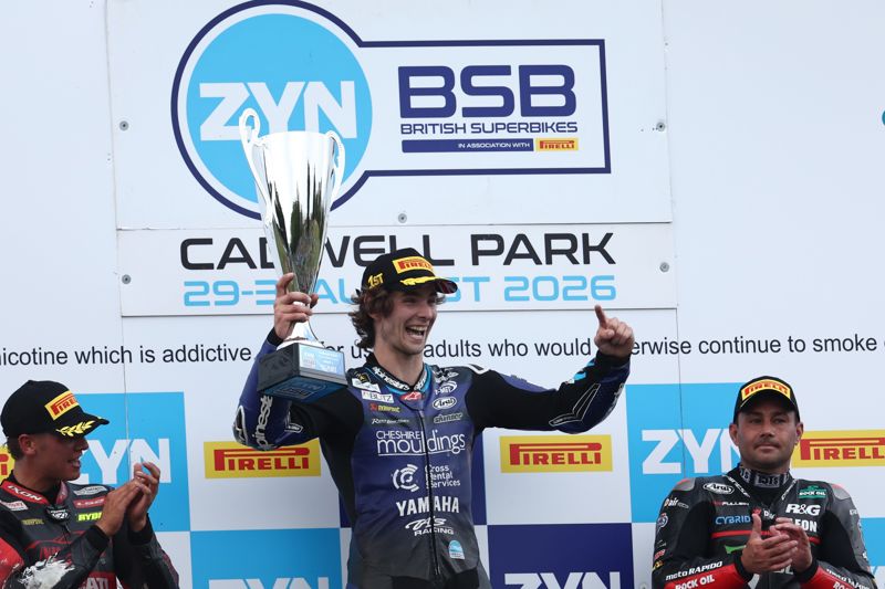 Skinner celebrates first victory for Cheshire Mouldings Yamaha as Ray crashes out