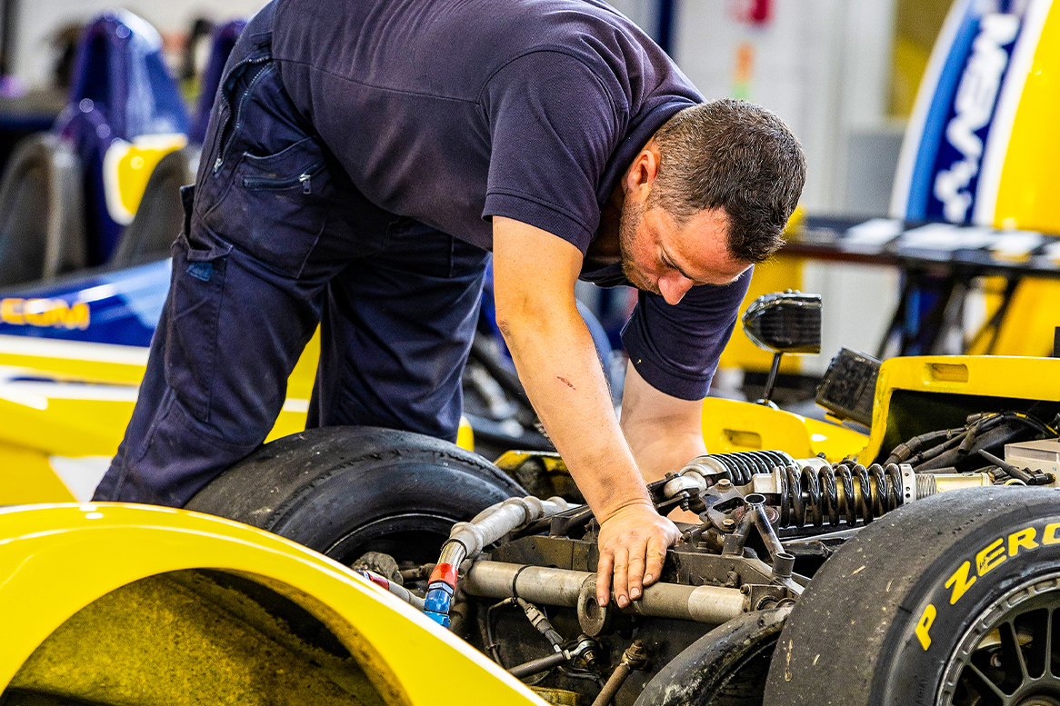 Hard at work on maintaining the PalmerSport fleet