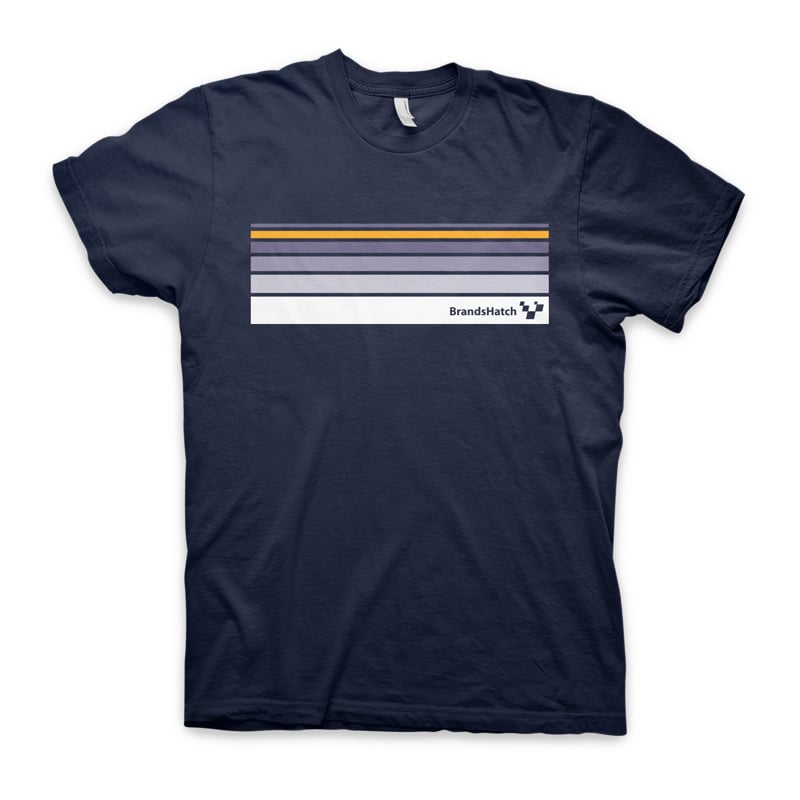 Brands Hatch Racing Lines T-Shirt- Navy