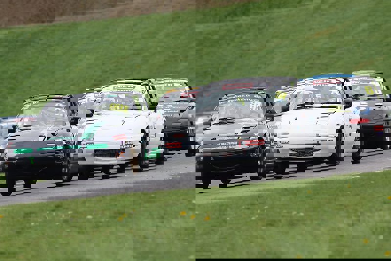 BRSCC Mazda MX5 Championships featuring Audi TT Cup race into Donington Park this weekend