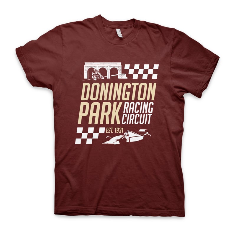 Donington Park Starkeys T-Shirt - Burgundy