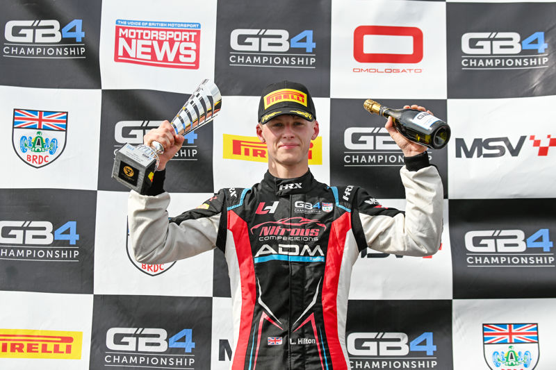 Hilton powers to maiden GB4 victory in race one at Donington Park