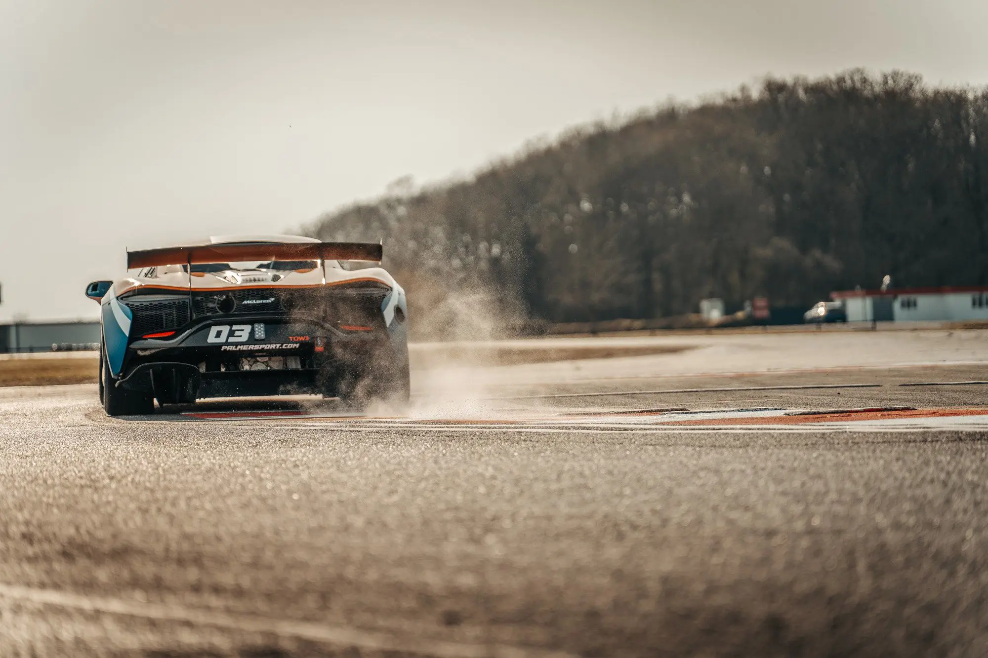 McLaren Artura GT4 going round a corner