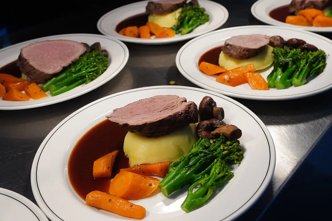 Hospitality, food plated for lunch