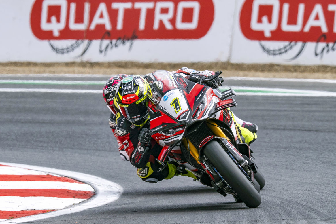 Ryde versus Redding in red flagged race one at Brands Hatch