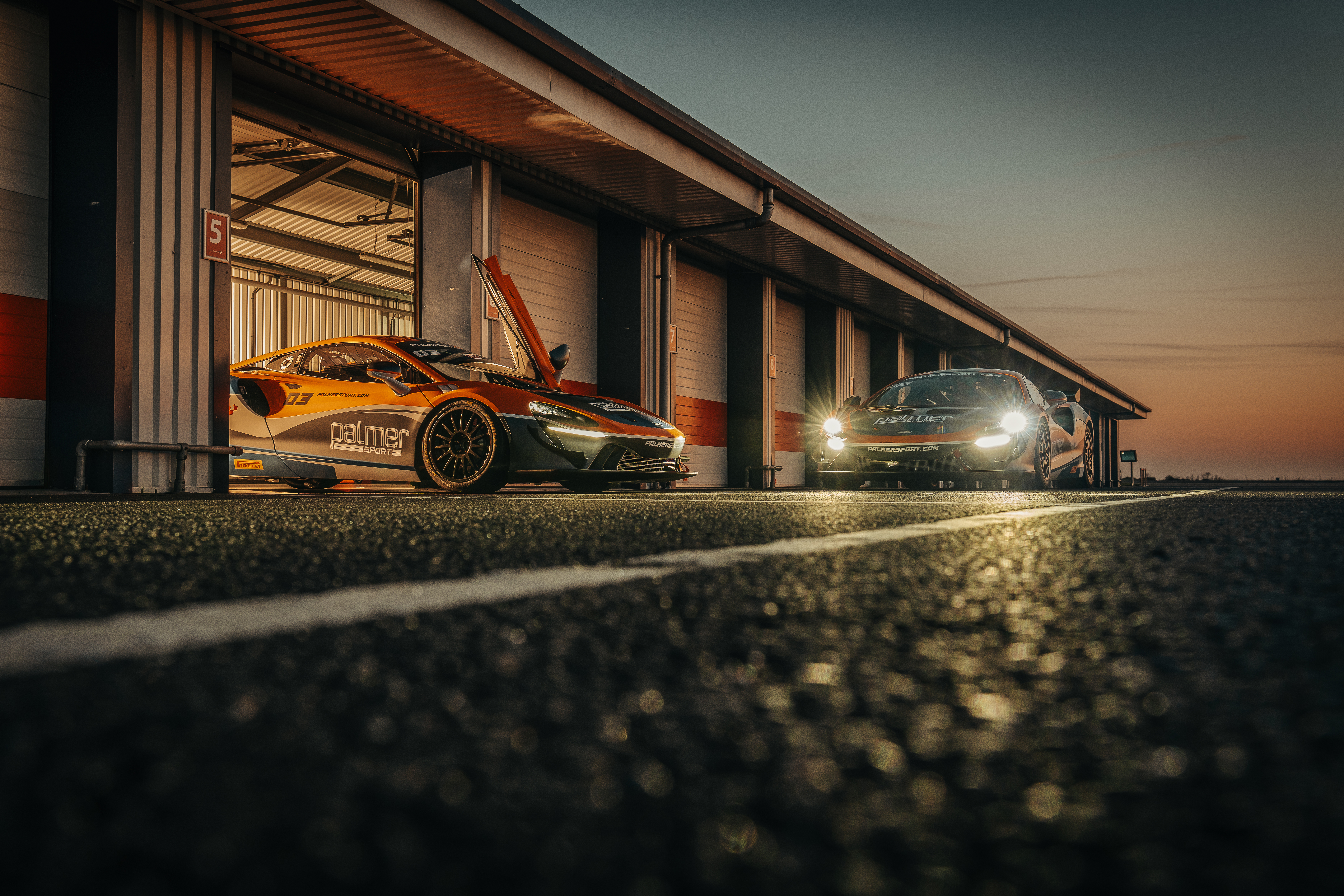 McLaren in garage